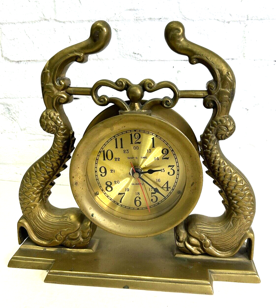 Vintage Nautical Themed Ships Mantle Clock