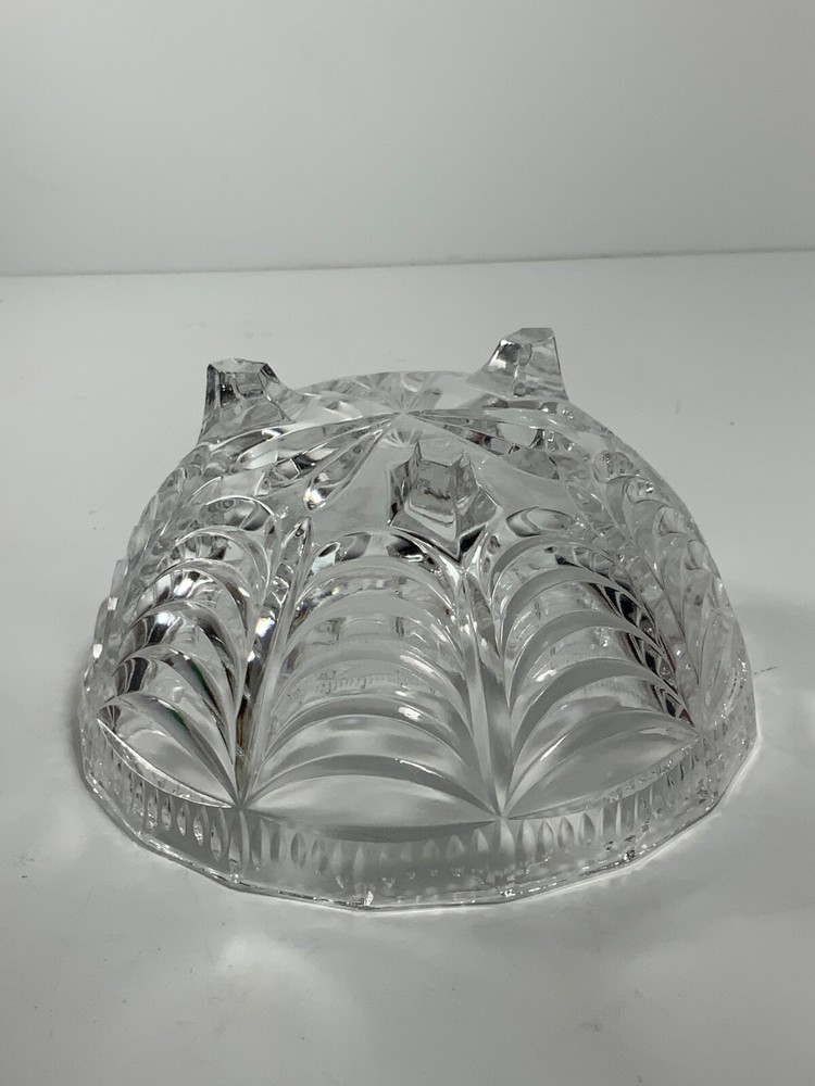 Vintage Cut Crystal Drape Pattern Candy Dish & Lid 8 in.