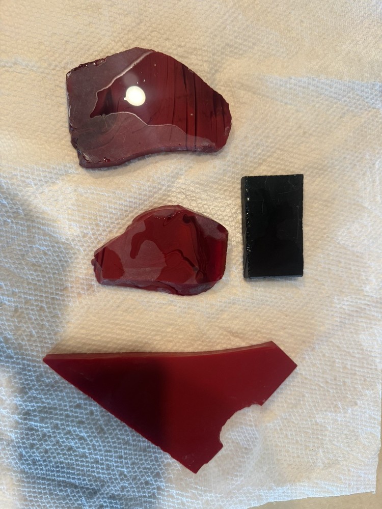 Red glass Flintknapping Slabs Lot