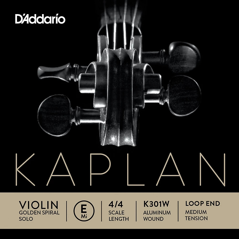 D'Addario Kaplan Golden Spiral Solo Wound Violin E String 4/4 Medium Loop End