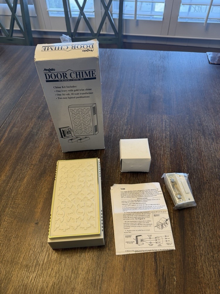 NEW Angelo 76200 Door Chime Kit, Lighted Button, include Transformer
