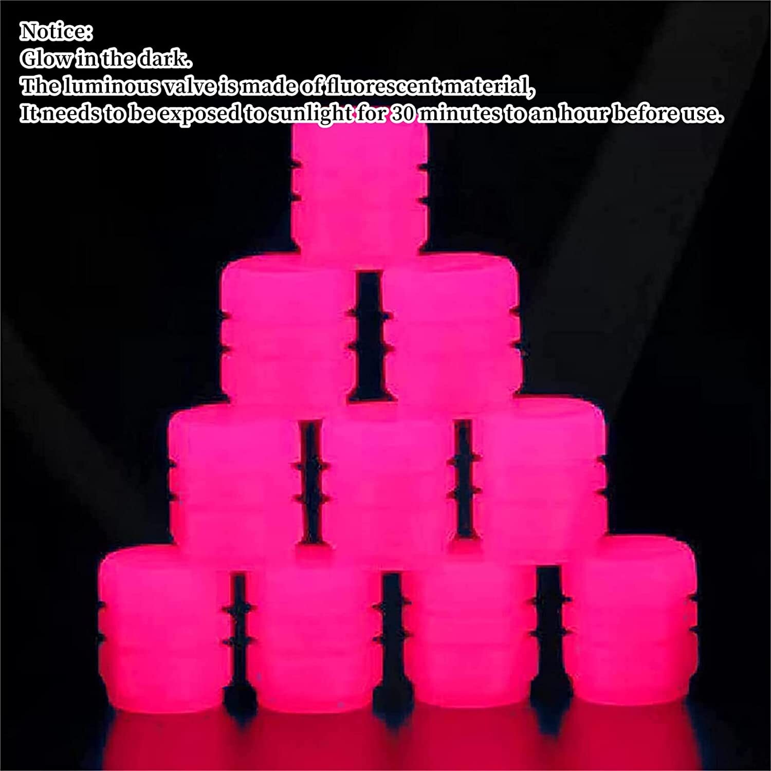 8Pcs Car Tire Caps Glow in The Dark Tire Valve Caps Glowing Tire Valve Stem Caps