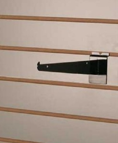 24 Slatwall 8" Knife Shelf Brackets Black Lip Retail Shelving Display Bracket