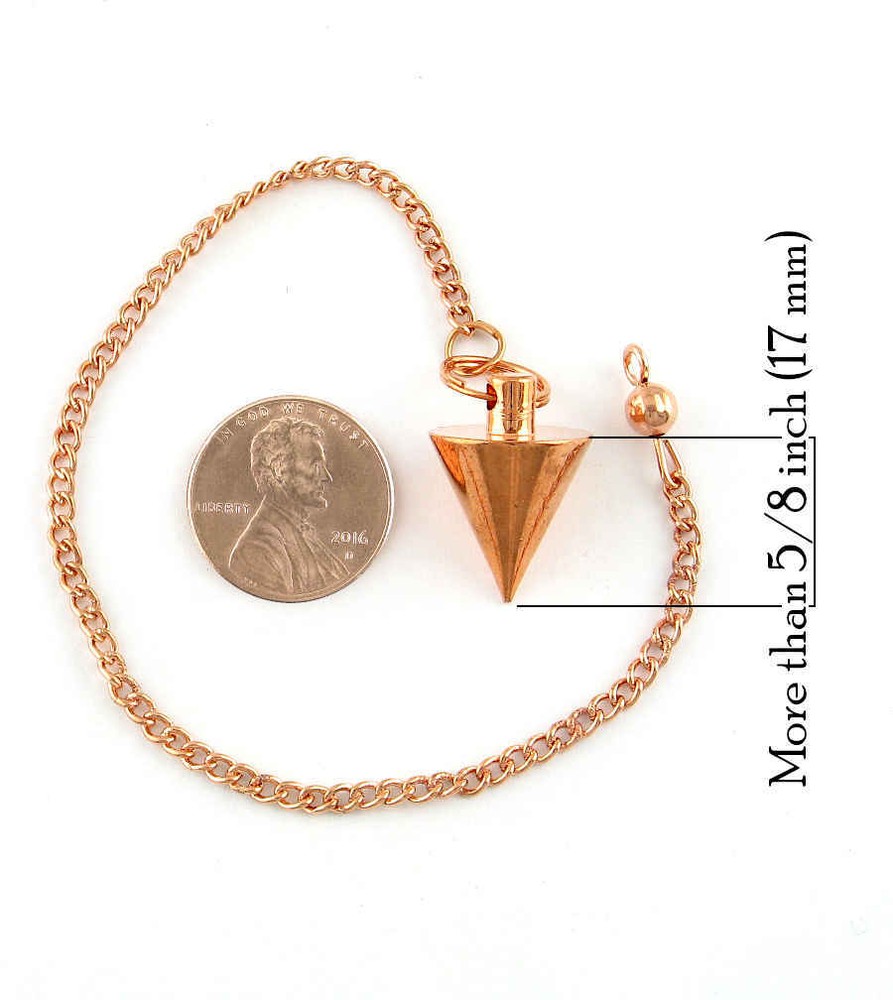 Cone Shaped Copper Plated Brass Pendulum w/ Chain ms027