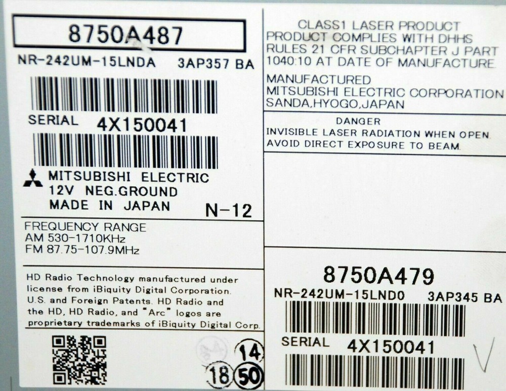 MITSUBISHI NAVIGATION SD CARD 8750A487