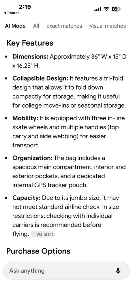 Protégé Navigation 36-inch Tri-Fold Collapsible Rolling Trunk Duffel in Gray.