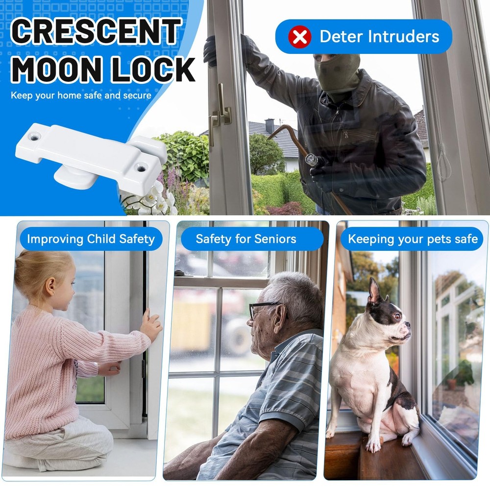 8PCS Windows Lock, Window sash Locks,Window Latch,Window Locks for up and Dow...