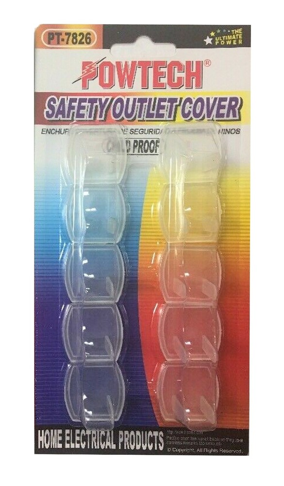Trisonic Outlet Plug Covers 10-Count Child Proof UL Electrical Protector Safety