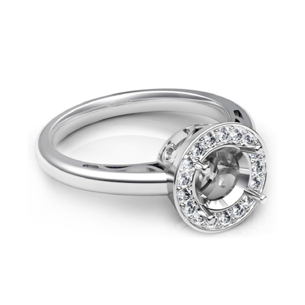 Ring Setting Round 7mm 925 Sterling Silver Semi Mount Ring Setting Blank Ring