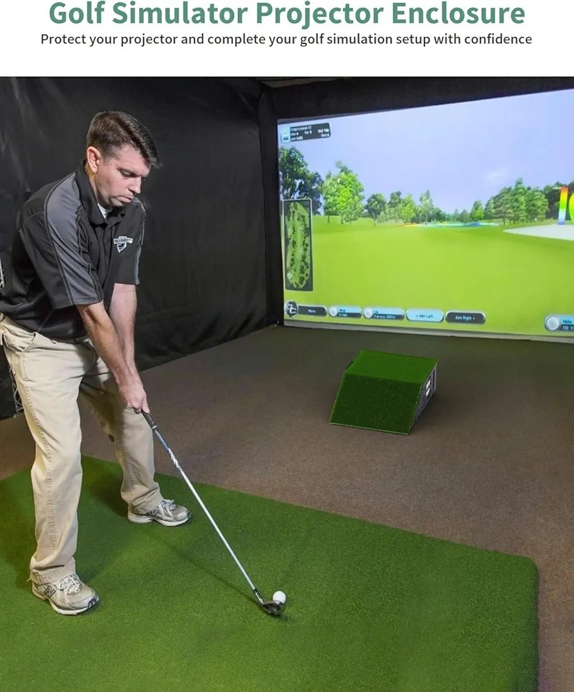 Golf Simulator Projector Cover Floor Mounted Protective Enclosure
