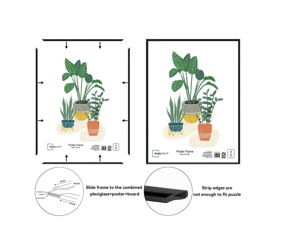 Mainstays 24x36 Basic Black Poster Frame Free & Fast Shipping Black poster frame
