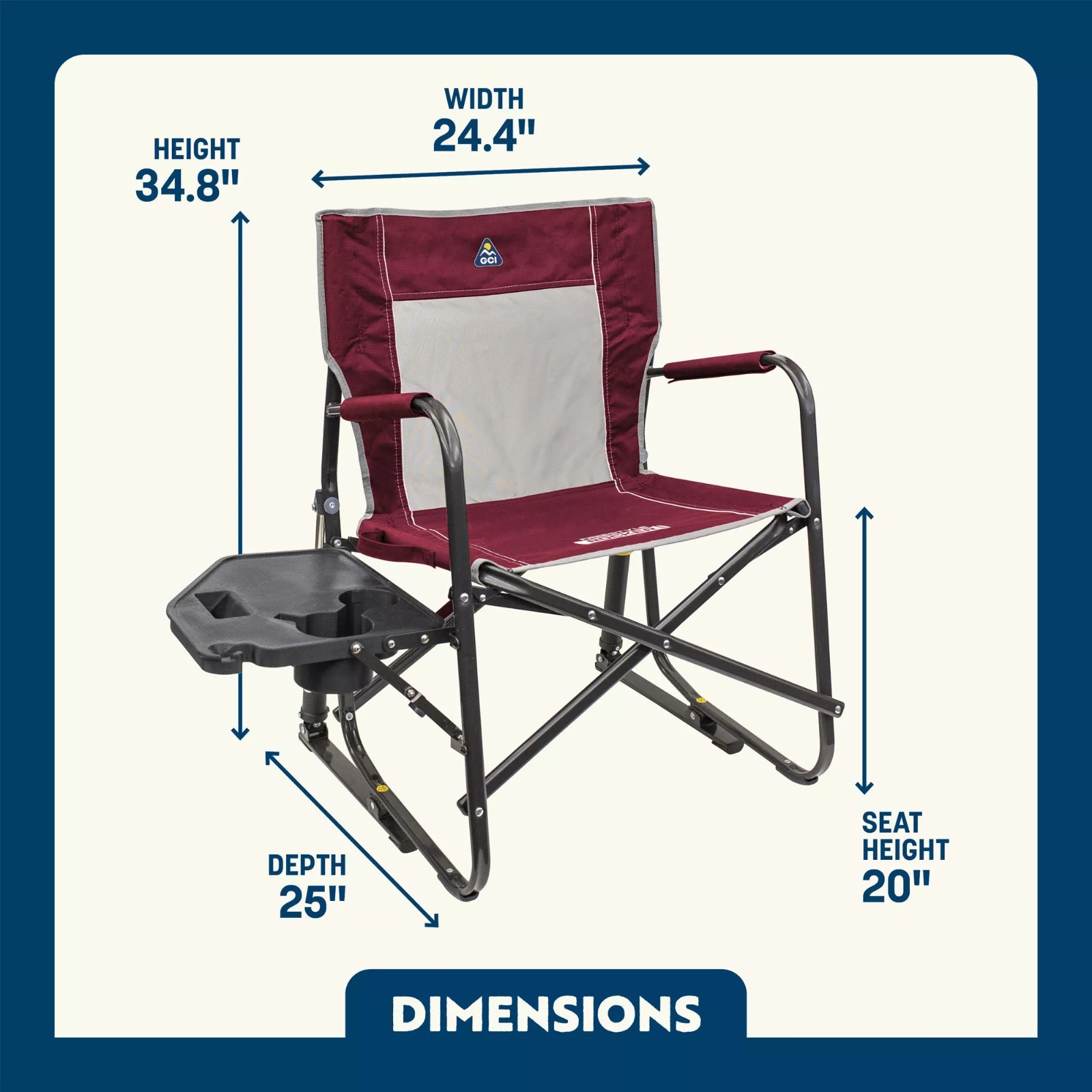 GCI Outdoor Freestyle Rocker Chair with Side Table