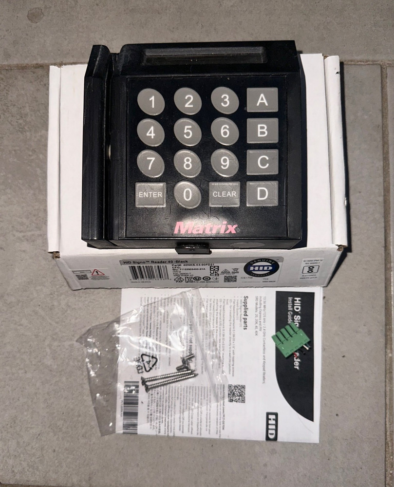 Matrix HID Access Control Unit Card Reader With Keypad Model 01-12015C 5N44