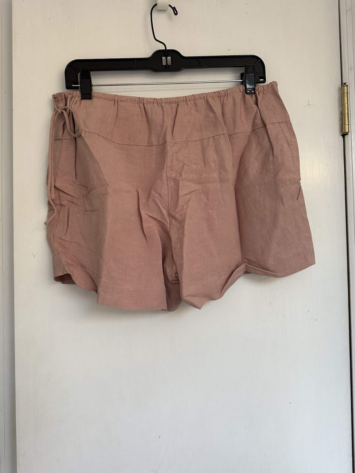 Hatch Maternity Women's THE RENATA SHORT Linen/Viscose Dune-Pink $138 NEW