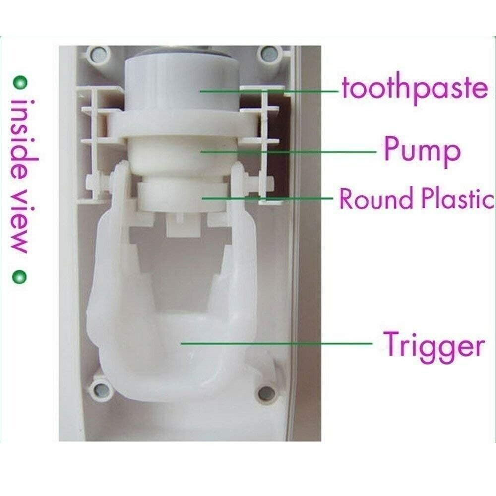Automatic Toothpaste Dispenser and 5 Toothbrush Holder Set Wall Mount Stand
