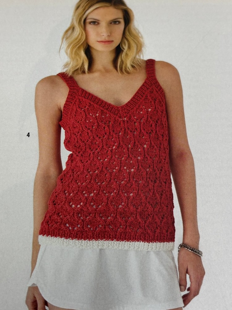 Tank Top Knitting Pattern Small-Large Magazine Pages