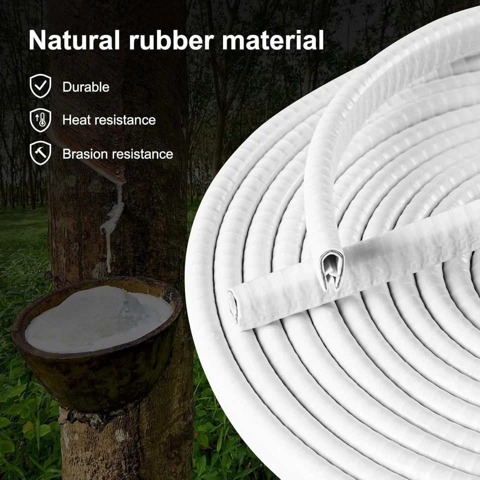 Door Edge Guards 32Ft(10M) Universal Rubber U Shape Edge Trim Protector White