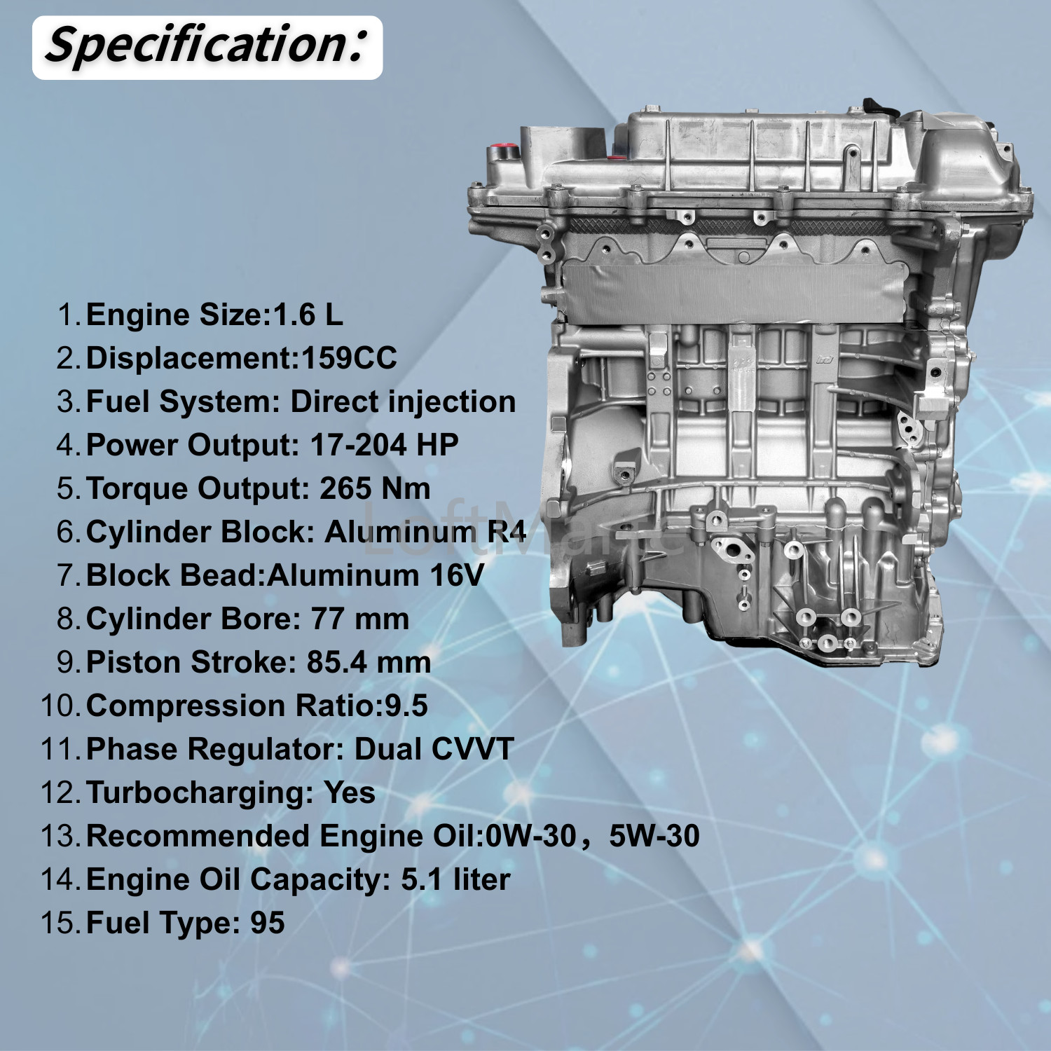 Fits 2016-2018 Hyundai Tucson Engine Motor 1.6L 4 Cyl Turbo G4FJ T-GDI Brand New