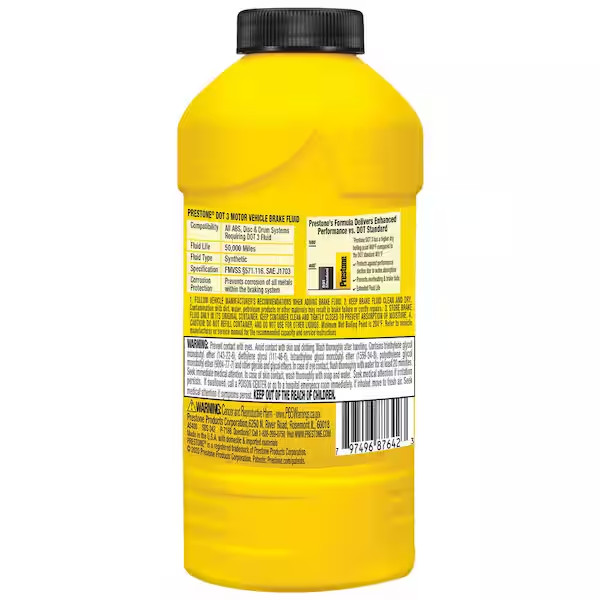 Prestone Dot 4 Brake Fluid - 12 Fl Oz- Synthetic, High Grade, 50,000 Mile