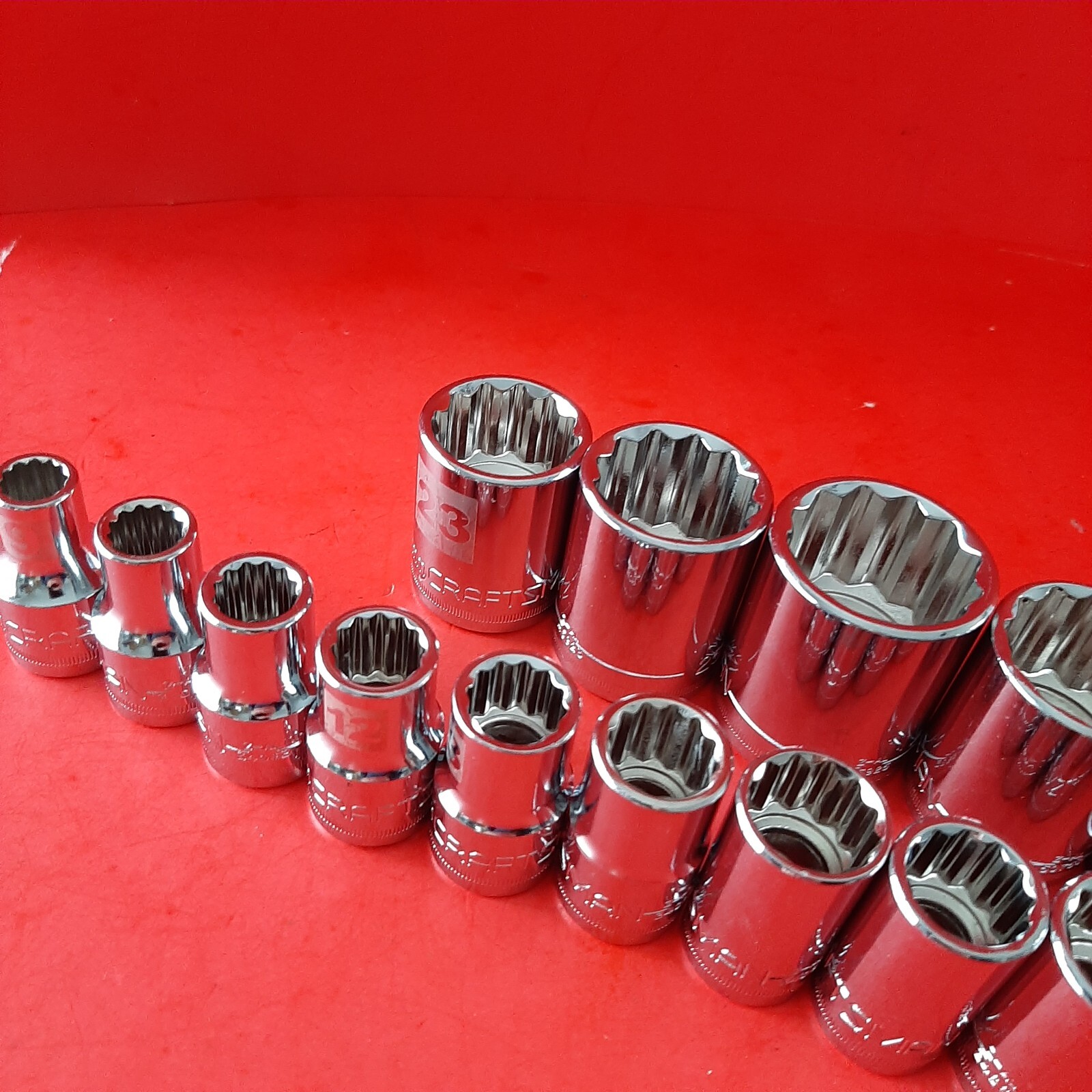 NEW CRAFTSMAN Easy Read 24pc 12pt 1/2 Drive METRIC Socket Set 9-30mm,32mm,36mm