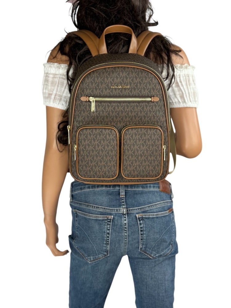 MICHAEL KORS JET SET ITEM MEDIUM POCKET BACKPACK PVC LEATHER