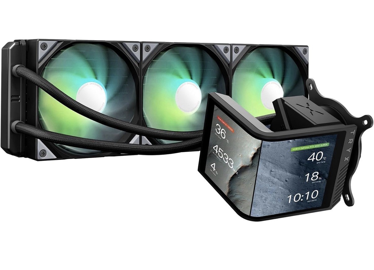 TRYX Panorama SE 360 ARGB 360mm AIO Rotatable 6.5'' AMOLED Curved Screen 3D Anam