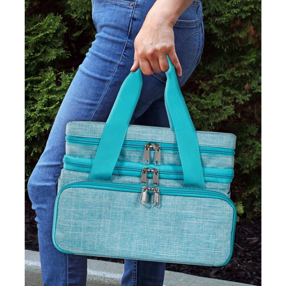 SINGER Sewing Accessories Organizer (Bag Only) – Double Layer Medium, Teal