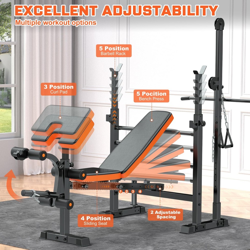 800lbs 8-in-1 Weight Bench – Lat Pulldown