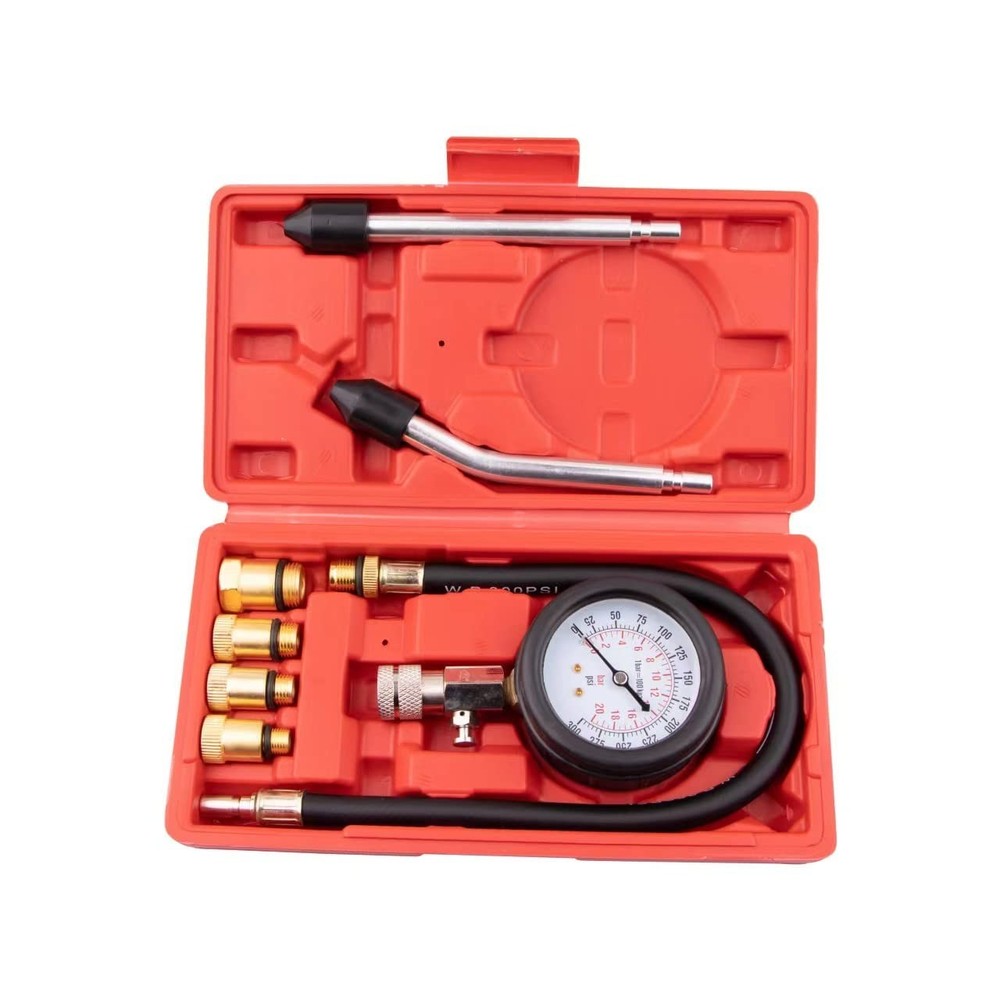 Durable 8PC Engine Cylinder Compression Tester | Accurate Pressure Gauge Set