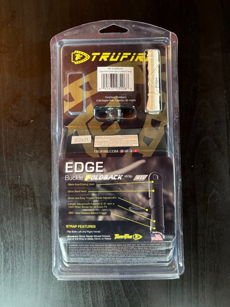 Tru-Fire Edge Buckle Foldback Adjustable Archery Compound Bow Release Wrist...