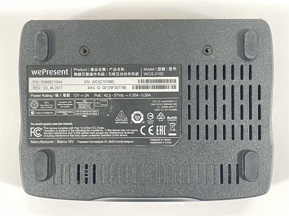 Barco WePresent WiCS-2100 Wireless Interactive Presentation System w/ AC