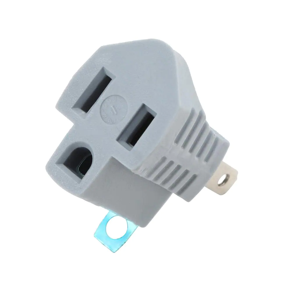 15 Amp Single Outlet Grounding Adapter Gray