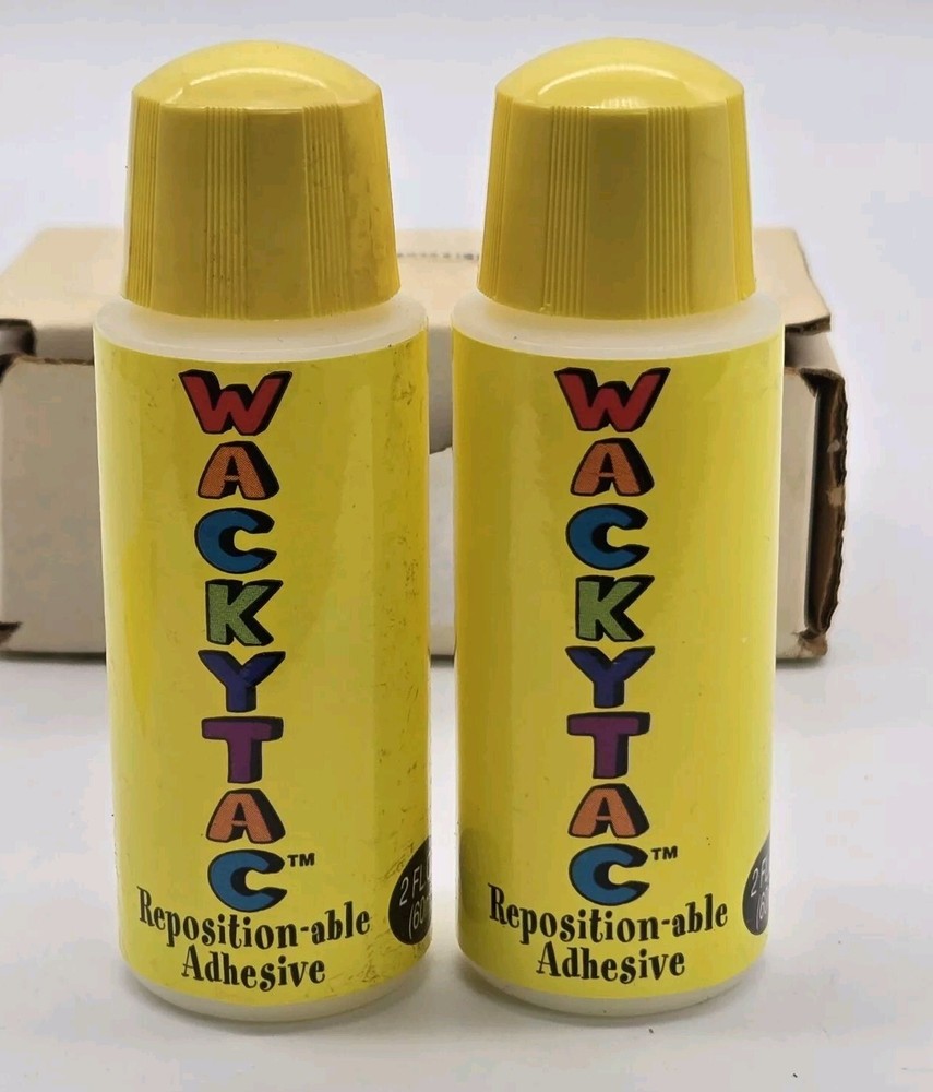 Wacky Tac Repositional Adhesive (2-Pack, 2.0 Oz Bottles) Makes Sticky Notes