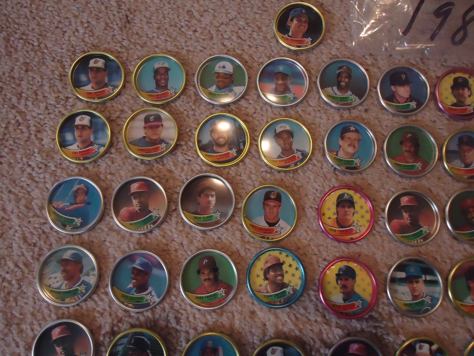 1989 Topps Baseball 60 Coin Set w/ Display + (4) 1987 + (70) 1988 + (71) 1989