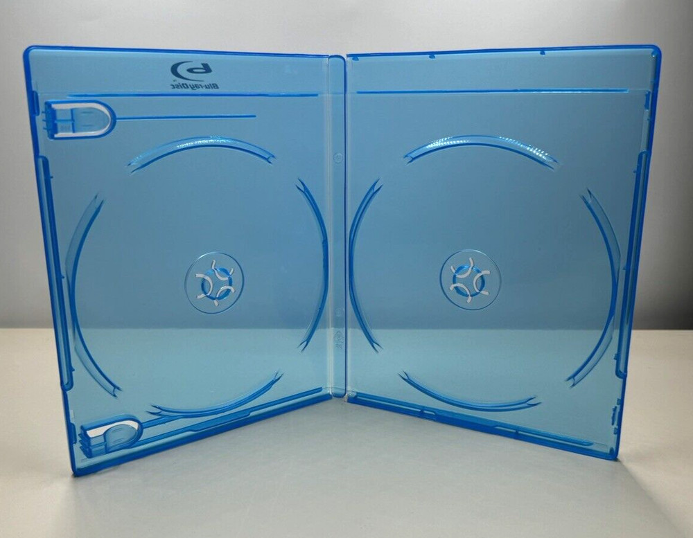 (25x) Double Disc Storage Empty Cases Blu-ray CD DVD Plastic Holder 11mm BlueBox