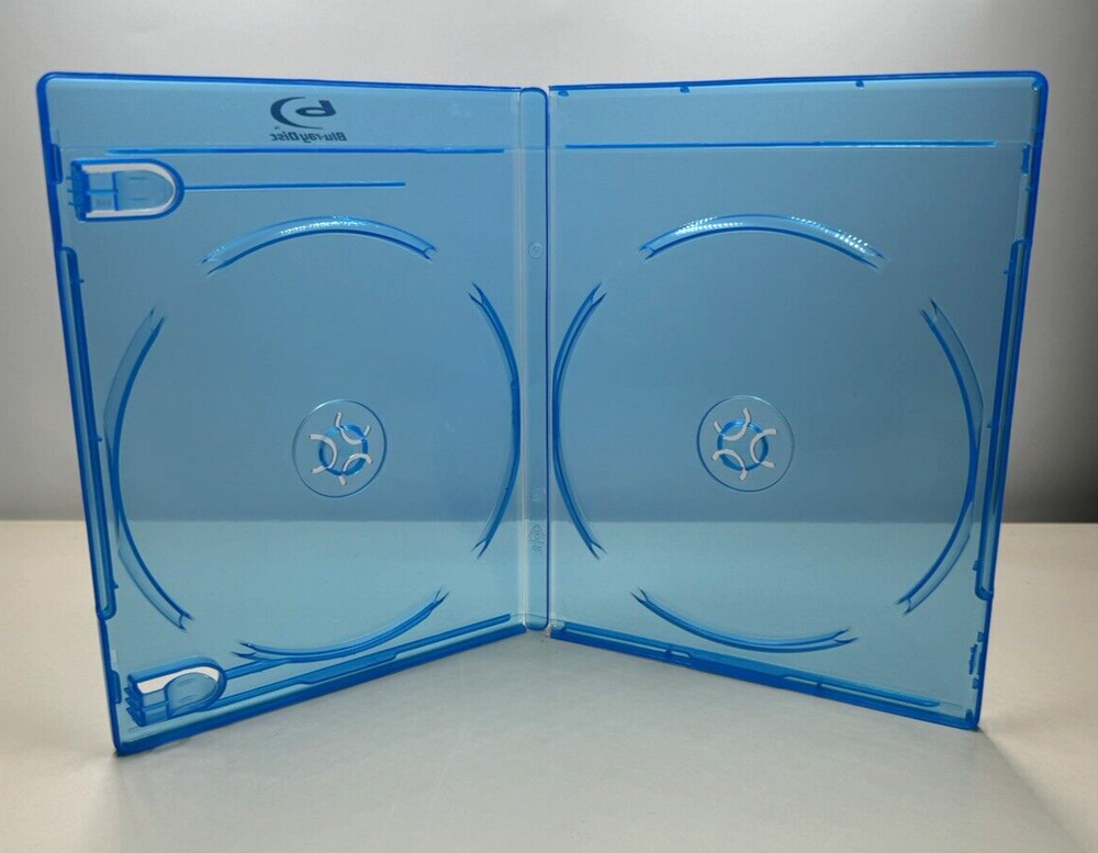 (25x) Double Disc Storage Empty Cases Blu-ray CD DVD Plastic Holder 11mm BlueBox