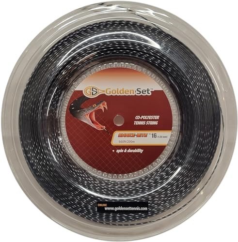 High-Performance Snake-Bite Polyester Tennis String - Durable, Spin-Friendly, 16