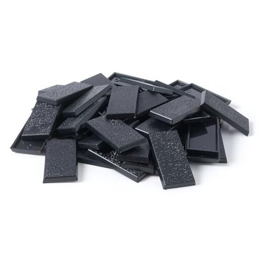 25x50mm Textured Plastic Rectangular Bases Wargames Table Top Games 60 Count