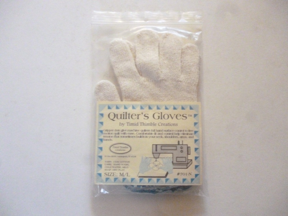 QUILTER'S GLOVES BY TIMID THIMBLE CREATIONS SIZE M/L