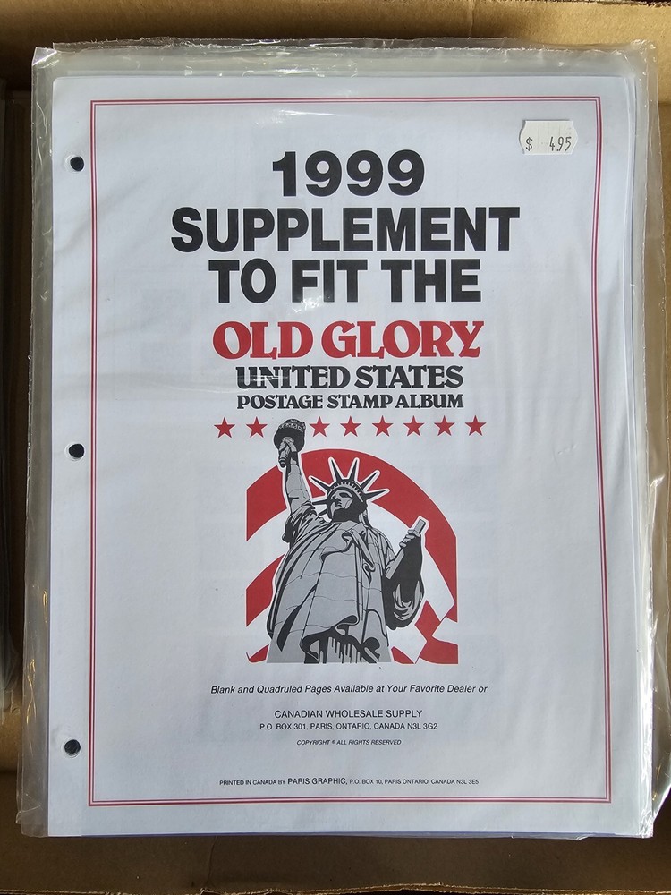 1999 CWS Canadian Wholesale Supply Supplement Pages To Fit OLD GLORY NOS