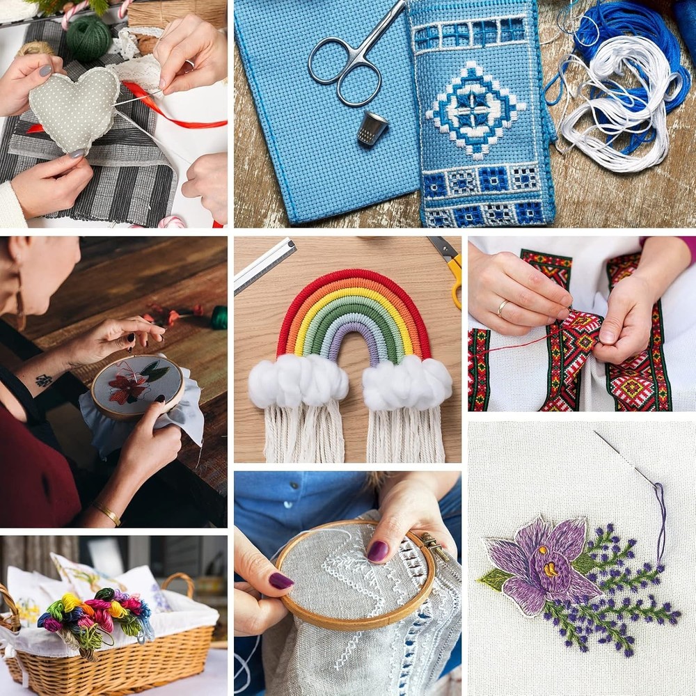 Durable 100% Polyester Embroidery Thread Kit - 60 Skeins for Creative Projects
