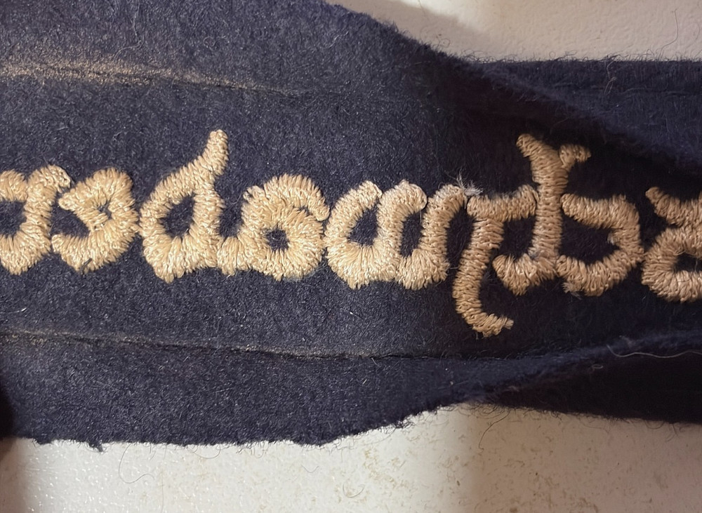 WW2 GERMAN CUFF TITLE LUFTWAFFE "GESCHWADER LUTZOW" .HIGH QUALITY HEAVY WOOL.