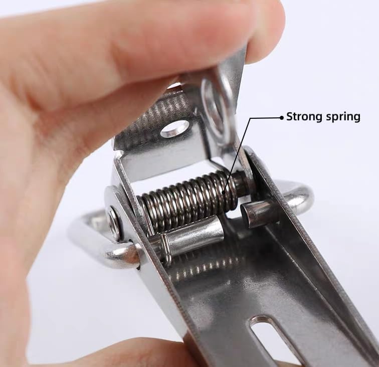 Latch, Stainless Steel Spring Loaded Toggle Latch,With locking hole, Silver Catc