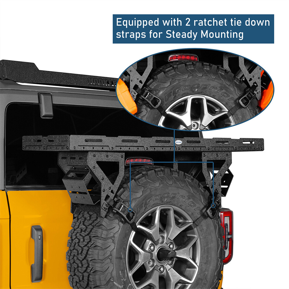 Spare Tire Mount Utility Cargo Basket Storage Carrier Fits for 30" to 40" Tire