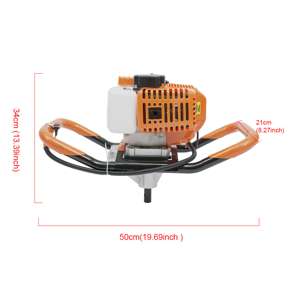 52CC 2-Stroke Gas Powered Post Hole Digger Durable Earth Auger Digging Machine