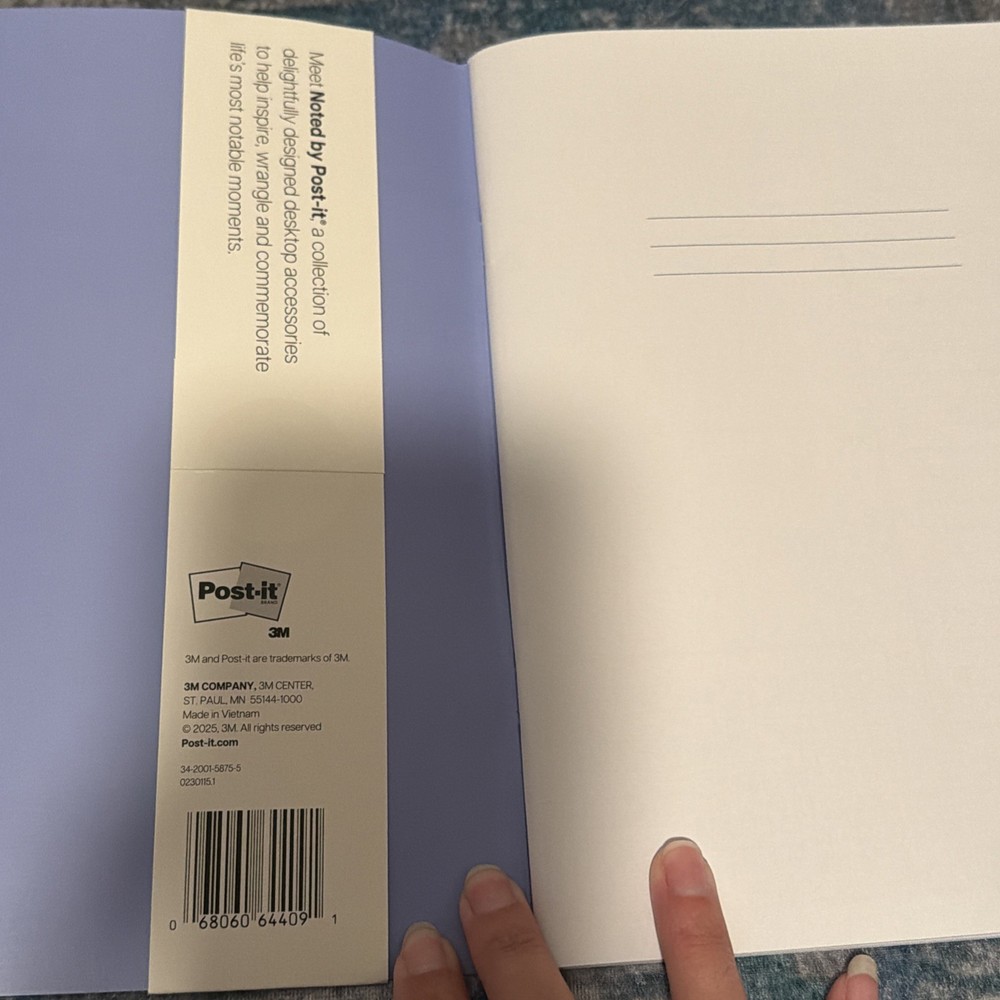 Noted by Post it Navy Blue Lined Weekly Notebook 64 Pages