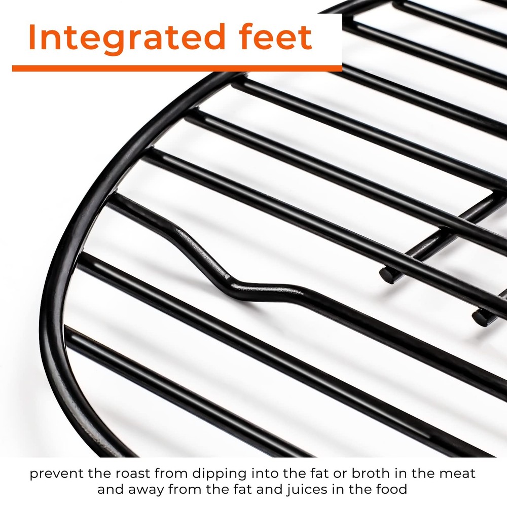 Oval Roasting Rack with Integrated Feet, Non-Stick Coating, Baking Rack Easy ...