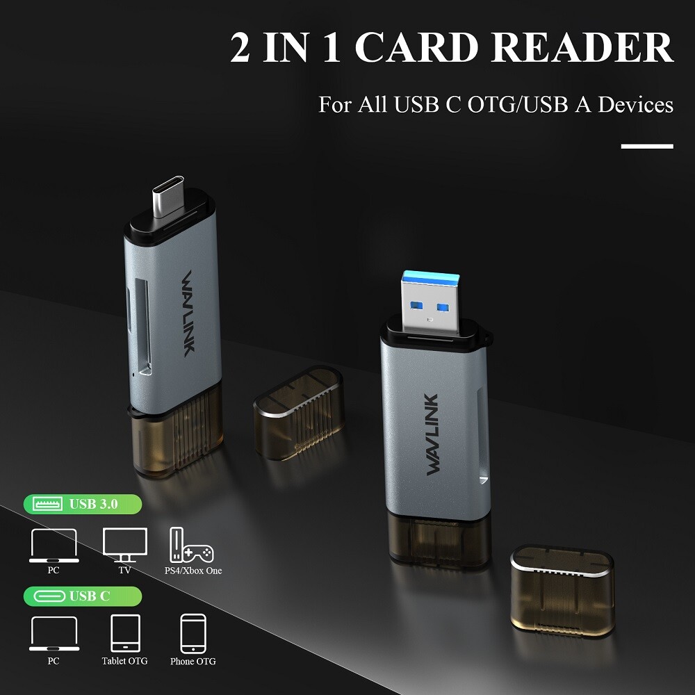 SD Card Reader USB C/USB3.0 to Micro SD Memory Card Reader Adapter for TF SD