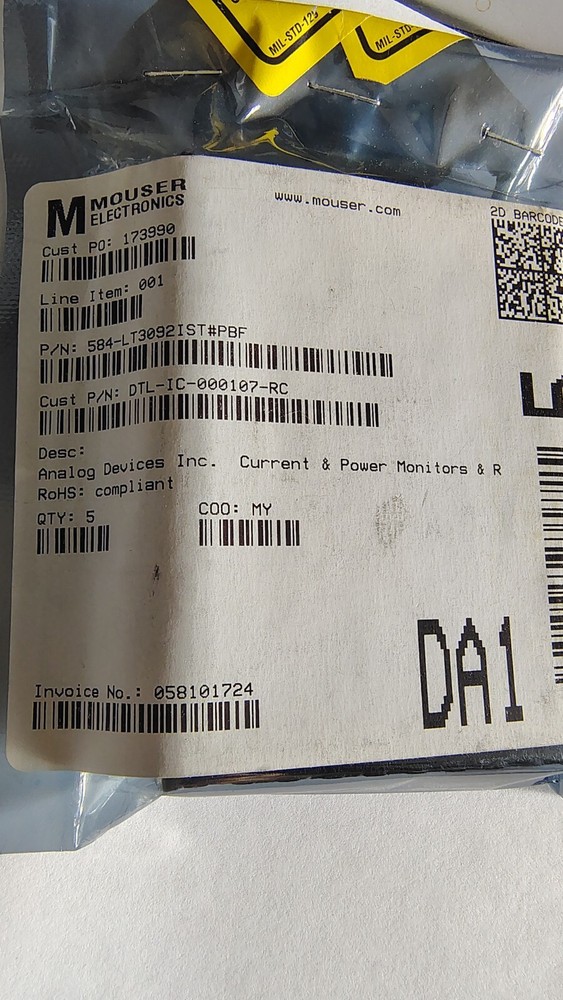 ( 5 pcs )LT3092IST#PBF , AD, Current Regulator, 40V, 0.2A, IC