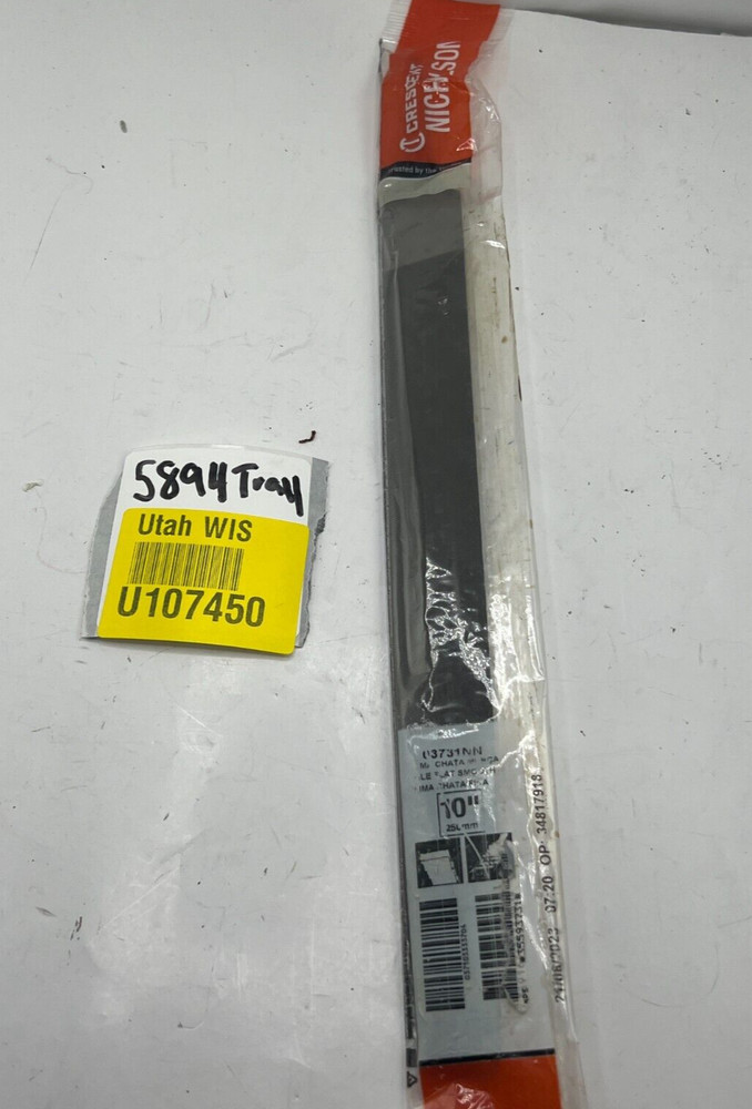 CRESENT NICHOLSON 03731NN 10" Length Rectangular Flat Double-Cut Smooth File